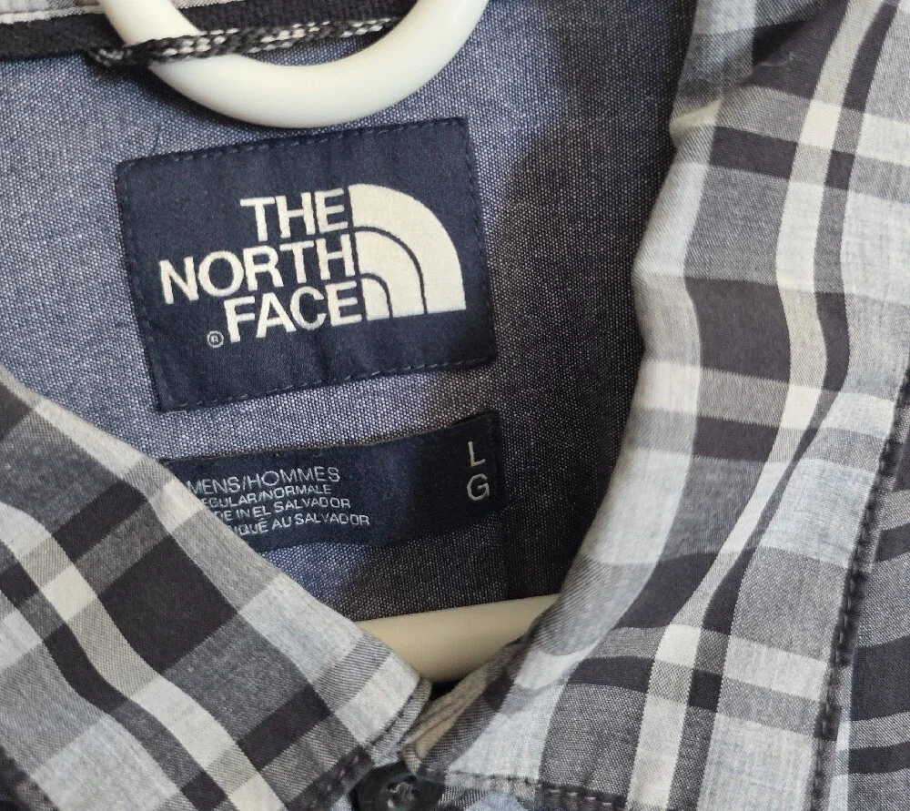 The North Face Men’s Black & White Plaid Button-Down Shirt
